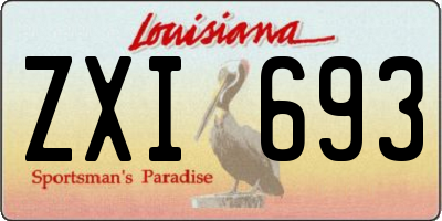 LA license plate ZXI693