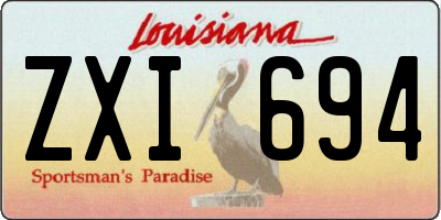LA license plate ZXI694