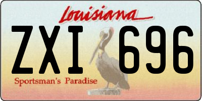 LA license plate ZXI696