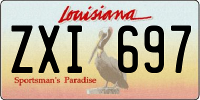 LA license plate ZXI697