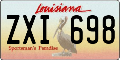 LA license plate ZXI698
