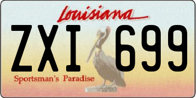 LA license plate ZXI699
