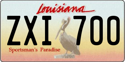 LA license plate ZXI700