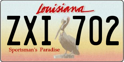 LA license plate ZXI702
