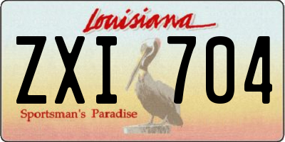 LA license plate ZXI704