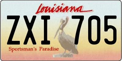 LA license plate ZXI705