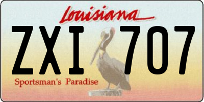 LA license plate ZXI707