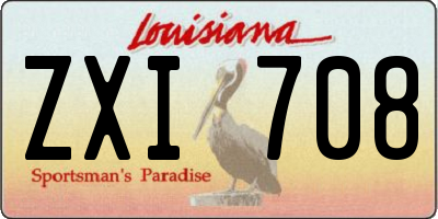 LA license plate ZXI708