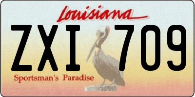LA license plate ZXI709
