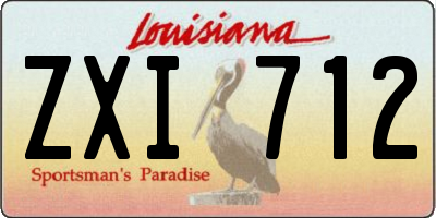 LA license plate ZXI712