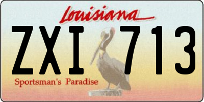 LA license plate ZXI713