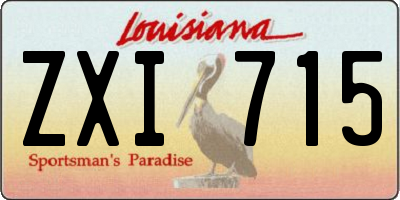 LA license plate ZXI715