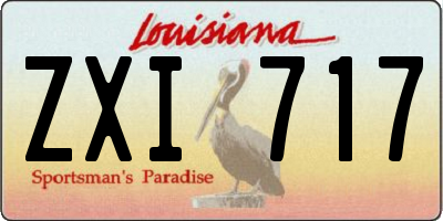 LA license plate ZXI717