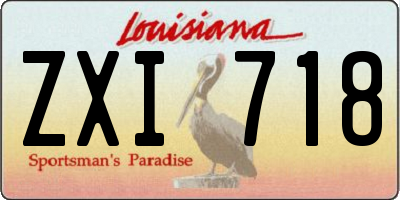 LA license plate ZXI718