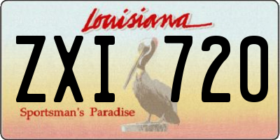 LA license plate ZXI720