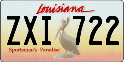 LA license plate ZXI722