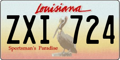 LA license plate ZXI724