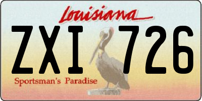LA license plate ZXI726