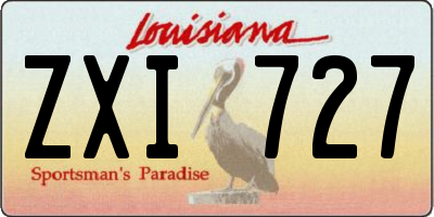 LA license plate ZXI727