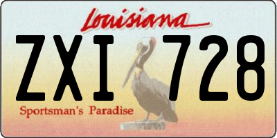 LA license plate ZXI728