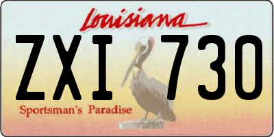 LA license plate ZXI730