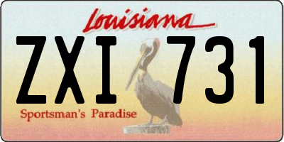 LA license plate ZXI731