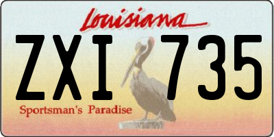 LA license plate ZXI735