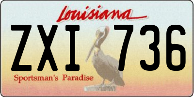 LA license plate ZXI736