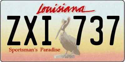 LA license plate ZXI737