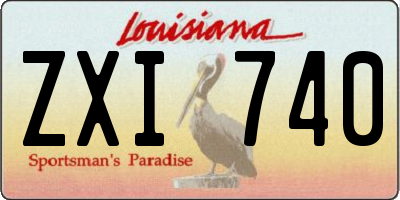 LA license plate ZXI740