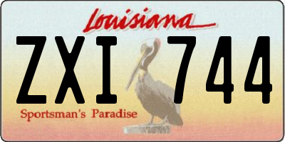 LA license plate ZXI744