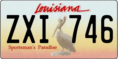 LA license plate ZXI746