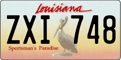 LA license plate ZXI748