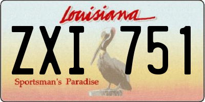 LA license plate ZXI751
