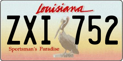 LA license plate ZXI752