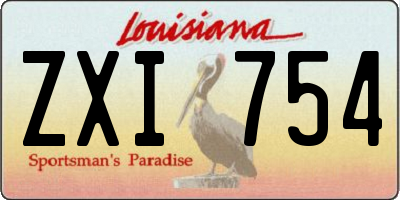 LA license plate ZXI754