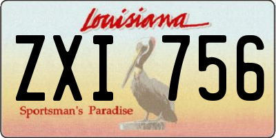 LA license plate ZXI756
