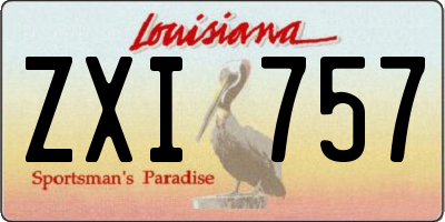 LA license plate ZXI757