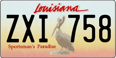 LA license plate ZXI758