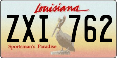 LA license plate ZXI762