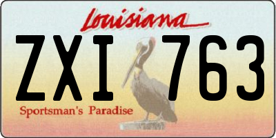 LA license plate ZXI763