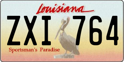 LA license plate ZXI764
