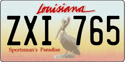 LA license plate ZXI765