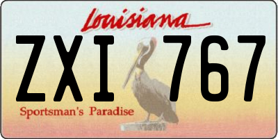 LA license plate ZXI767