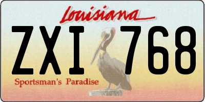 LA license plate ZXI768