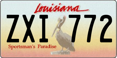 LA license plate ZXI772