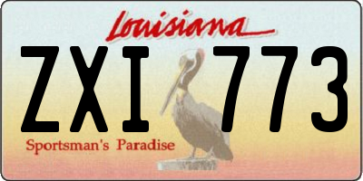 LA license plate ZXI773
