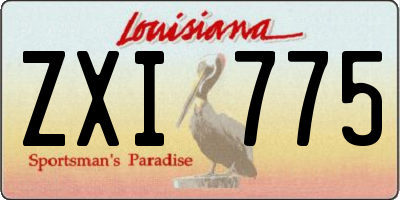 LA license plate ZXI775