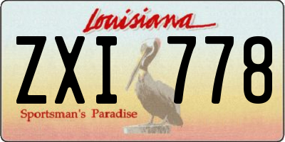LA license plate ZXI778
