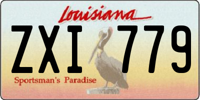 LA license plate ZXI779